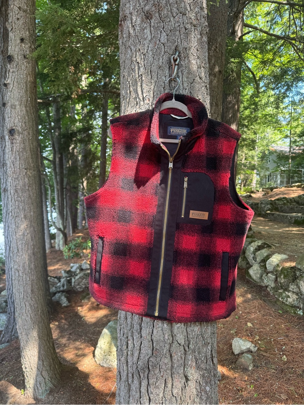 Pendleton Men's Ridgeline Buffalo Check Fleece Vest XL